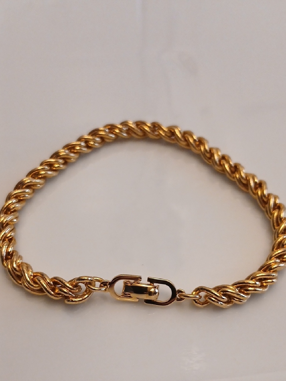 Christian Dior Gold Plated Spiral Chain Bracelet 7.25 C O A - Picture 12 of 12